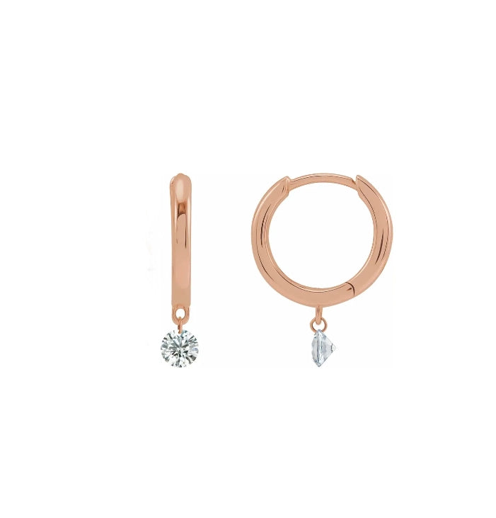 Aspen Air Single Diamond Hinge Hoops