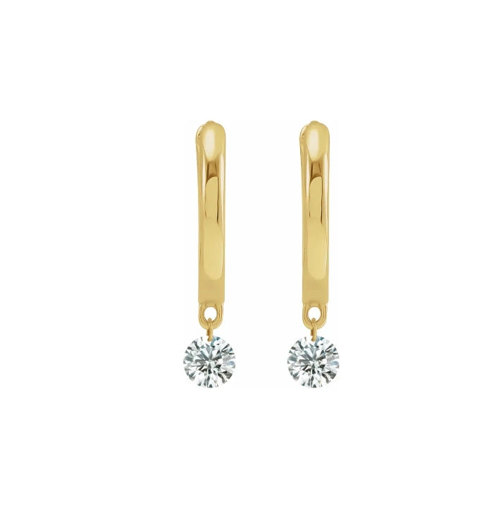 Aspen Air Single Diamond Hinge Hoops