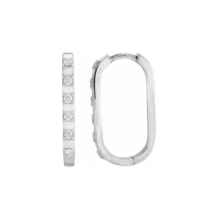 Everyday High Polished Alternating Diamond 20mm Hoops