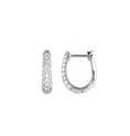 Load image into Gallery viewer, Three Row Pave Diamond 15mm Hoops
