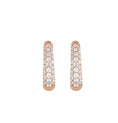 Load image into Gallery viewer, Three Row Pave Diamond 15mm Hoops
