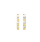 Rectangle High Polished Alternating 12mm Diamonds Hoops