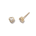 Load image into Gallery viewer, 14 Karat Yellow Gold Diamond Heart Stud Earrings
