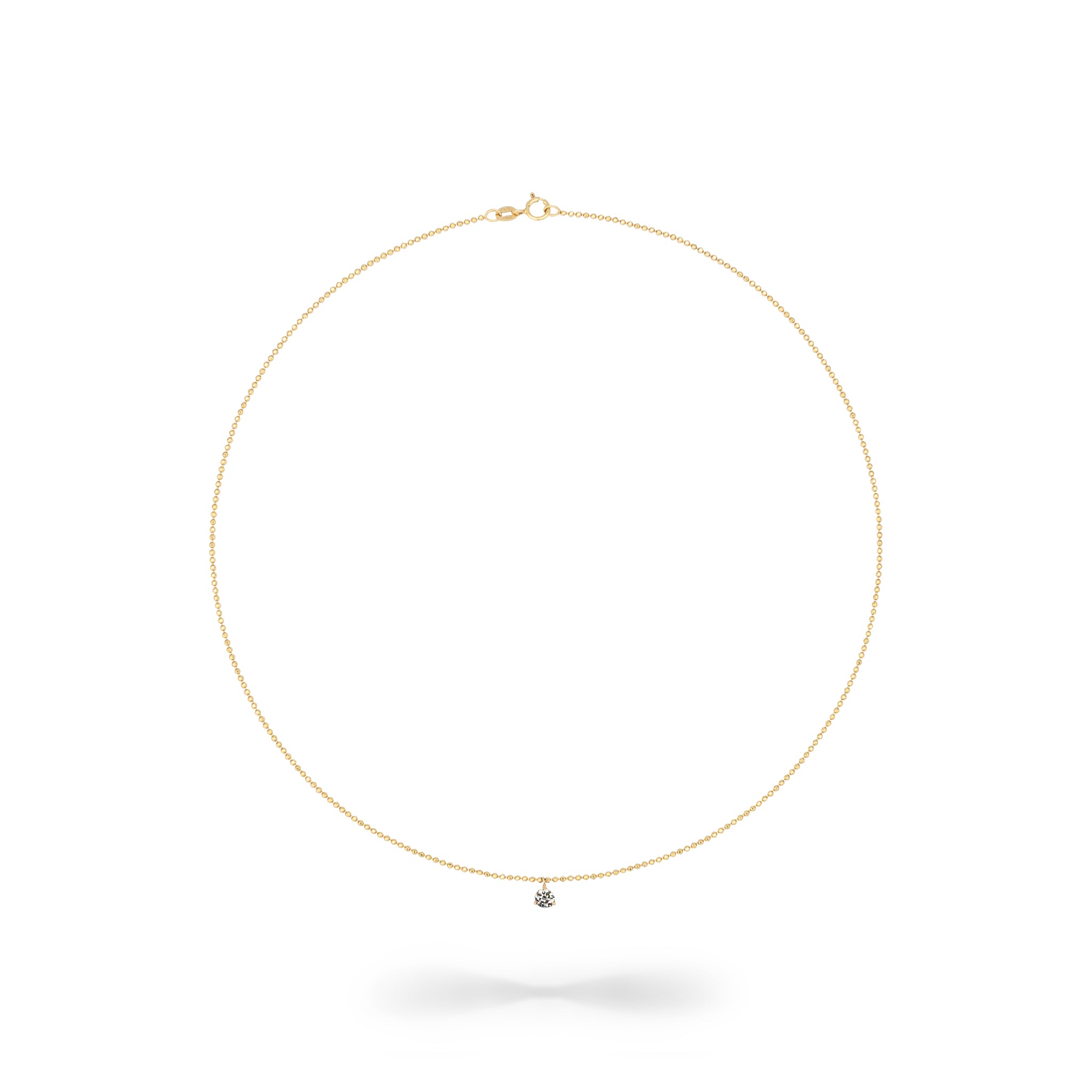 18 Karat Yellow Gold Aspen Air Single Diamond Necklace