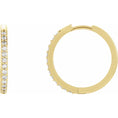 Load image into Gallery viewer, Large Round Gold Diamond Hoop Earring 18mm
