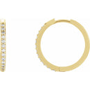 Large Round Gold Diamond Hoop Earring 18mm