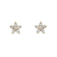 Load image into Gallery viewer, 14 Karat Yellow Gold Diamond Star Stud Earrings
