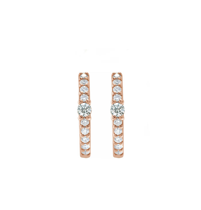 Everyday Accented Diamond 13mm Hoops