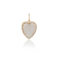 Load image into Gallery viewer, Yellow Gold Diamond and Grey Moonstone Chubby Heart Charm
