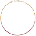 Load image into Gallery viewer, 14 Karat Yellow Gold Adjustable Pink Sapphire Ombre Tennis Necklace 6.00cts 16.00"

