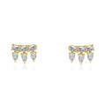 Load image into Gallery viewer, 14K Moissanite Pear and Emerald Cut Climbers
