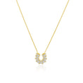 Load image into Gallery viewer, 14K Moissanite Horseshoe Pendant Necklace
