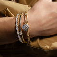 Load image into Gallery viewer, 14 Karat Heart Shape Diamond Hinge Bracelet
