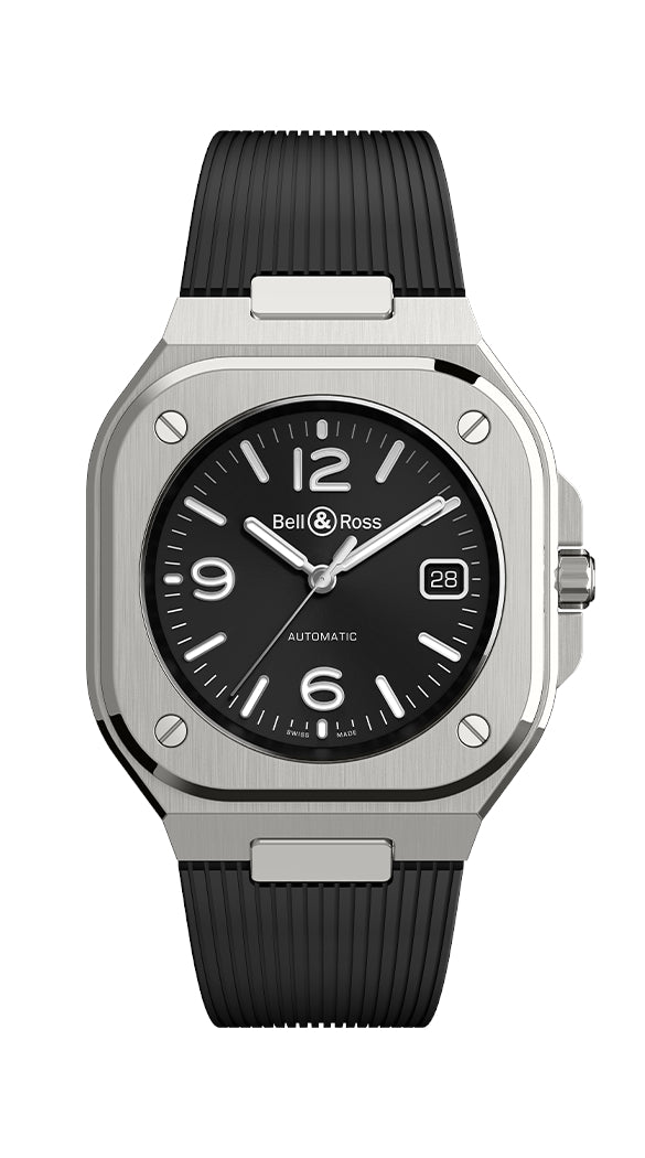 BELL & ROSS BR05-AUTO-STEEL-RUBBER-BLACK-40MM