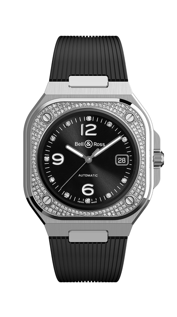 BELL & ROSS BR05-AUTO-DIAMOND-RUBBER-BLACK-40MM