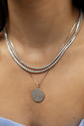 Load image into Gallery viewer, Large White Gold and Diamond Disk Pendant
