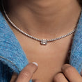 Load image into Gallery viewer, 18 Karat White Gold Mosaic 4.00cts Diamond 16.00" Tennis Necklace
