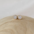 Load image into Gallery viewer, 18 Karat Yellow Halo Stud Earrings 2.55cts
