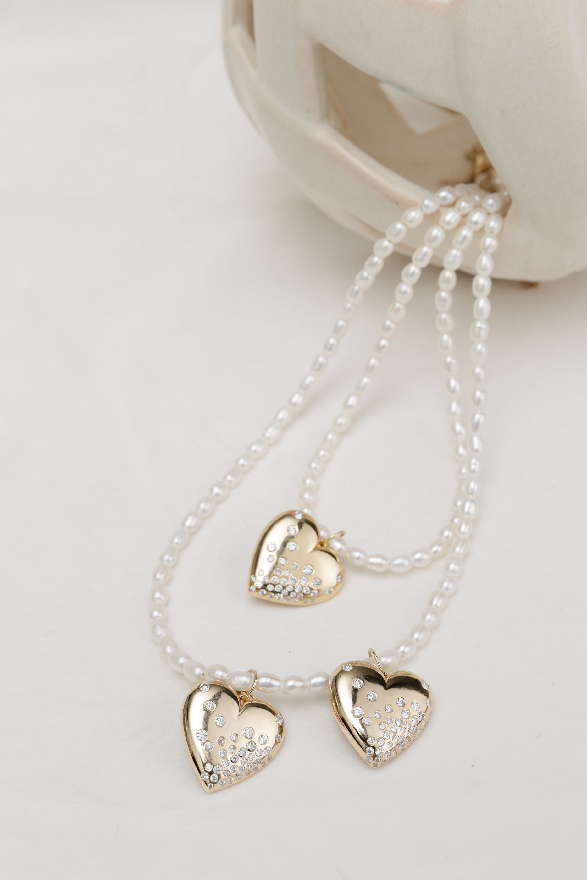 Yellow Gold Diamond Puffy Heart Pendant