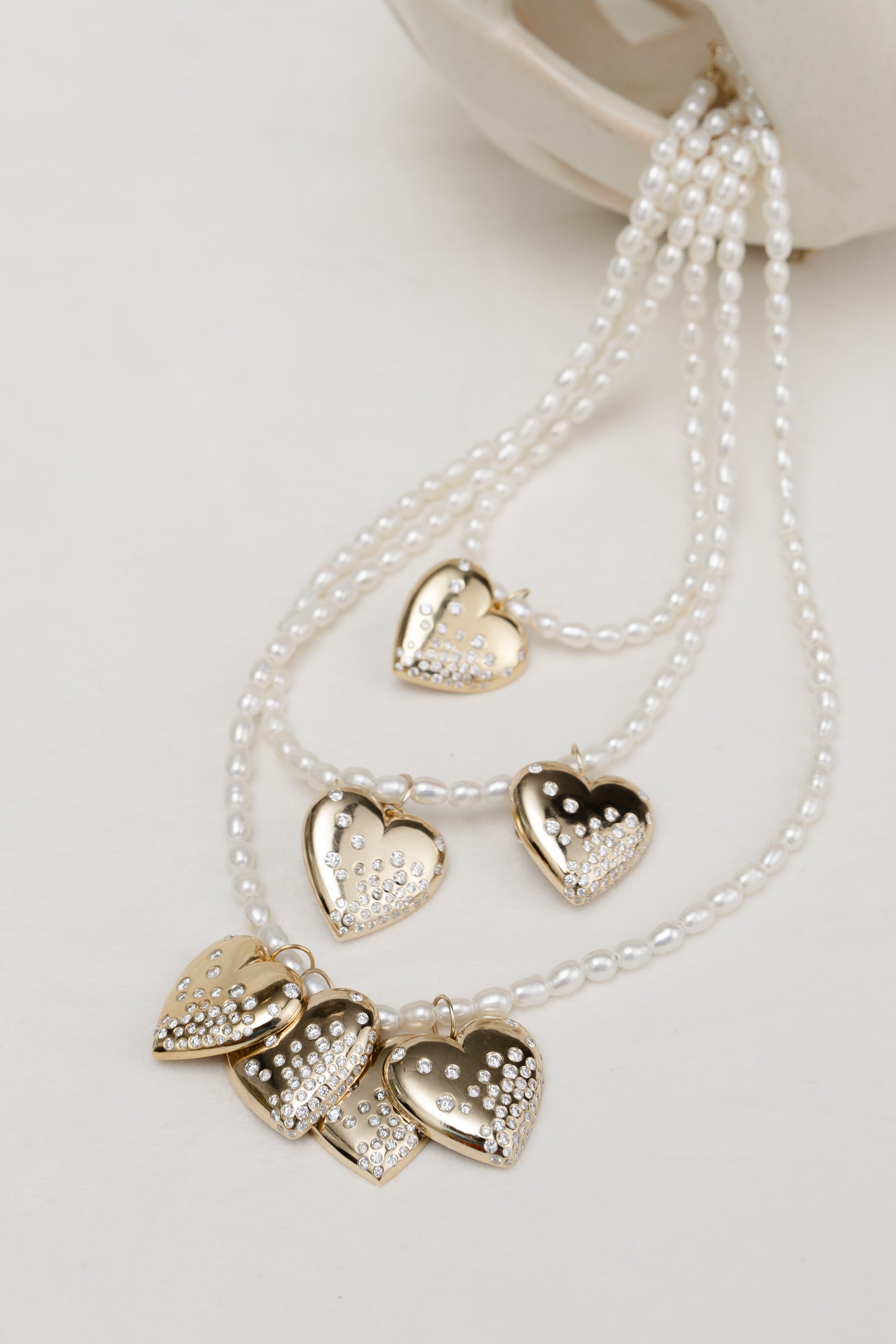 Yellow Gold Diamond Puffy Heart Pendant