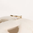 Load image into Gallery viewer, Yellow Gold Heart Diamond Half Spiral Ring .60cts
