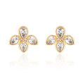 Load image into Gallery viewer, 14 Karat Yellow Gold Four Diamond Pear Stud Earrings
