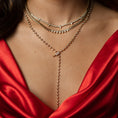 Load image into Gallery viewer, 14 Karat Bezel Diamond Pear Tennis Necklace
