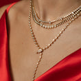 Load image into Gallery viewer, 14 Karat Yellow Gold Bezel Diamond Adjustable Lariat Necklace
