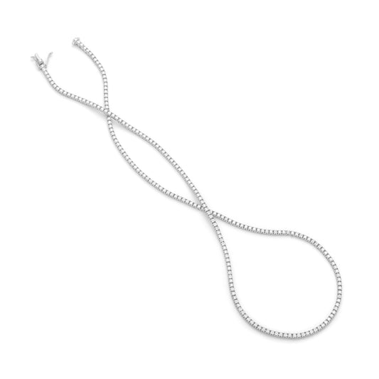 White Gold All The Way 3.25cts Diamond 18" Tennis Necklace