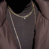 14 Karat Mosaic Pear Drop Curb Chain Necklace