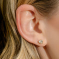 Load image into Gallery viewer, 14 Karat Yellow Gold Diamond Heart Stud Earrings
