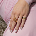 Load image into Gallery viewer, 14 Karat Yellow Gold Pear Diamond Barrel Pinky Ring
