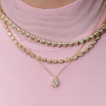 Load image into Gallery viewer, Yellow Gold Bezel Set 10.00cts Full Cut Diamond Heart 17.00" Tennis Necklace
