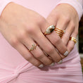 Load image into Gallery viewer, 14 Karat Yellow Gold Two Diamond Twist Ring
