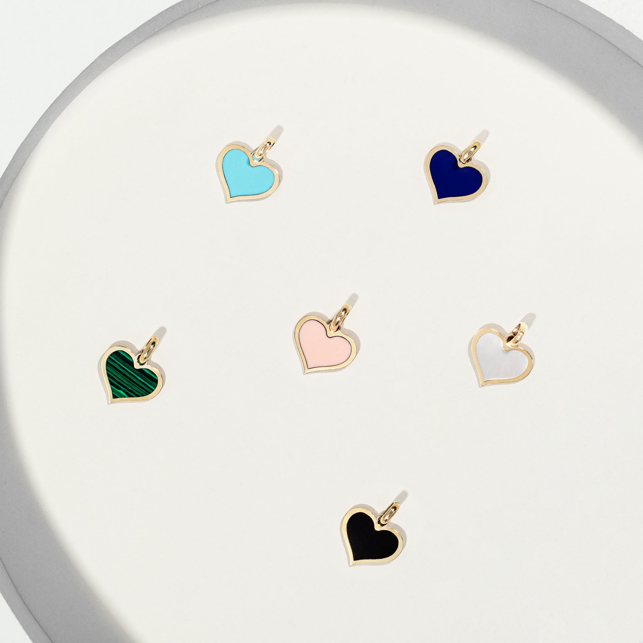 Yellow Gold and Lapis Heart Charm