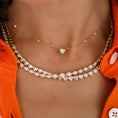 Load image into Gallery viewer, Yellow Gold Bezel All The Way 7.00cts Pear Diamond 17.00" Tennis Necklace
