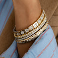 Load image into Gallery viewer, Yellow Gold and Diamond Bezel Set Stretch Tennis Bracelet 3.65cts
