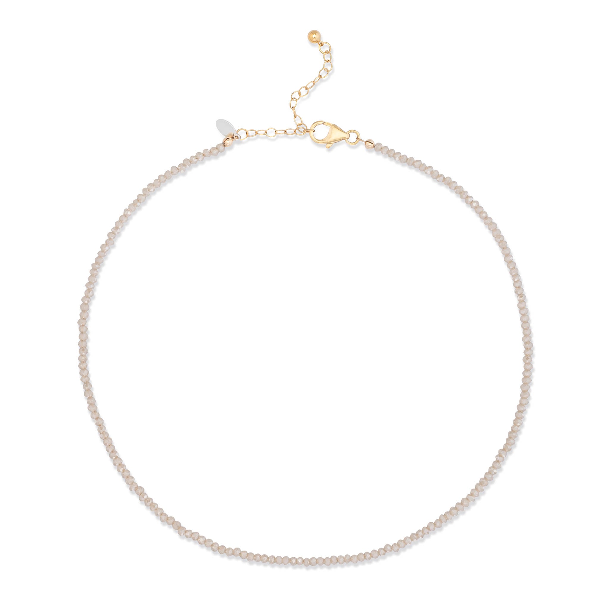 2mm Champagne Quartz Beaded Necklace