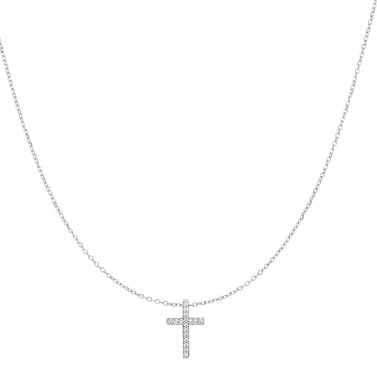 White Gold Diamond Cross Pendant