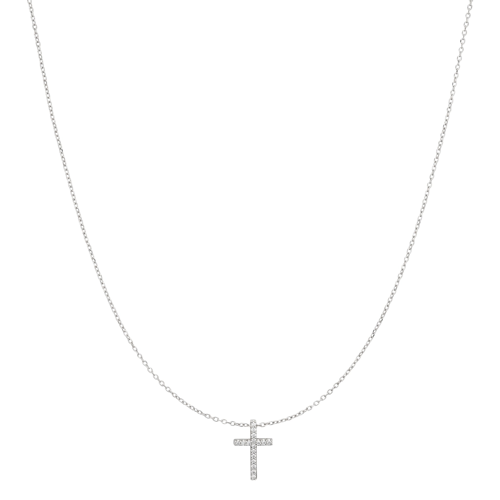 White Gold Diamond Cross Pendant