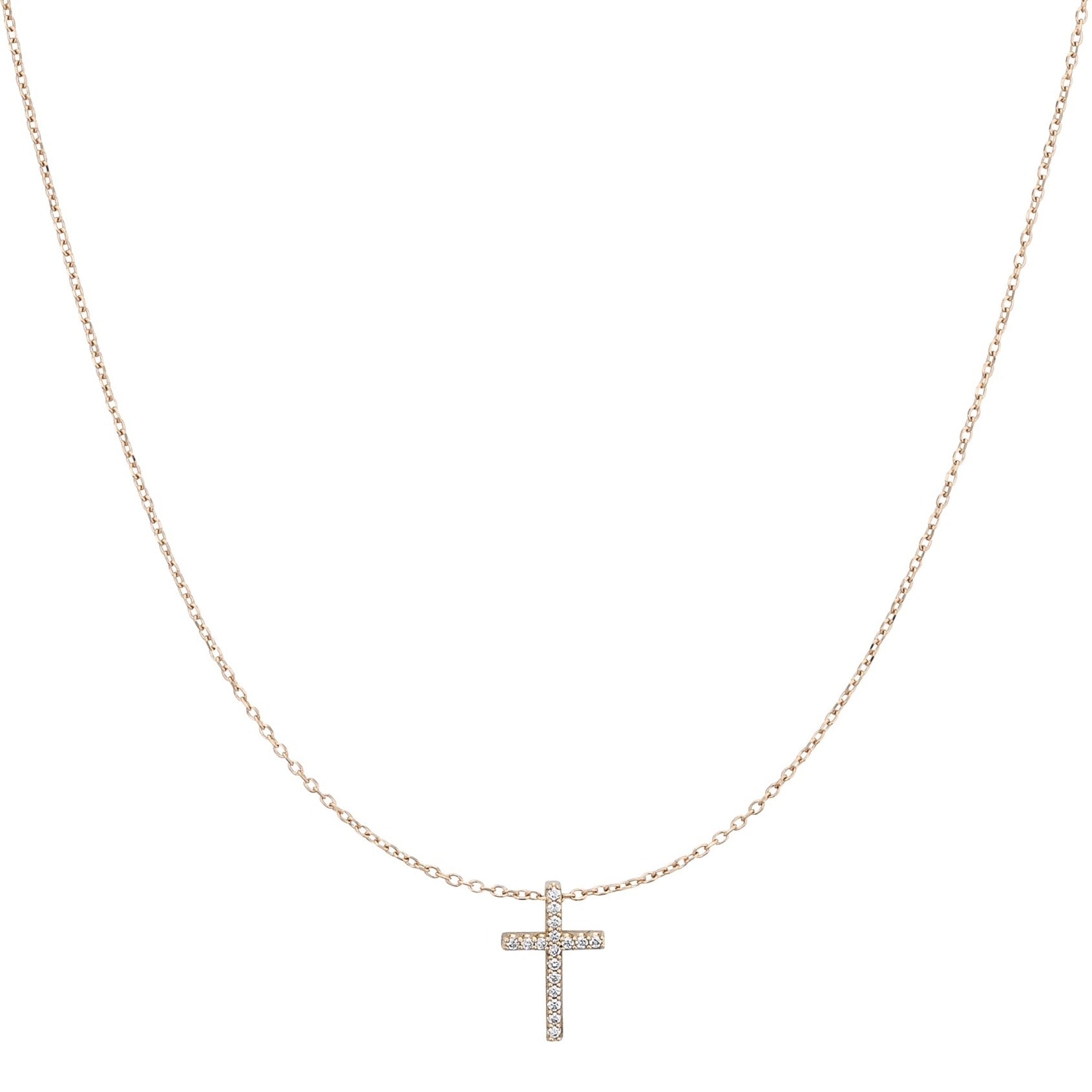 Yellow Gold Diamond Cross Pendant