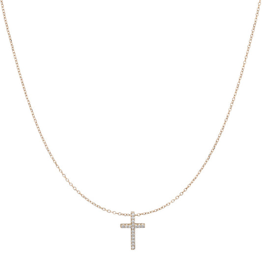 Yellow Gold Diamond Cross Pendant