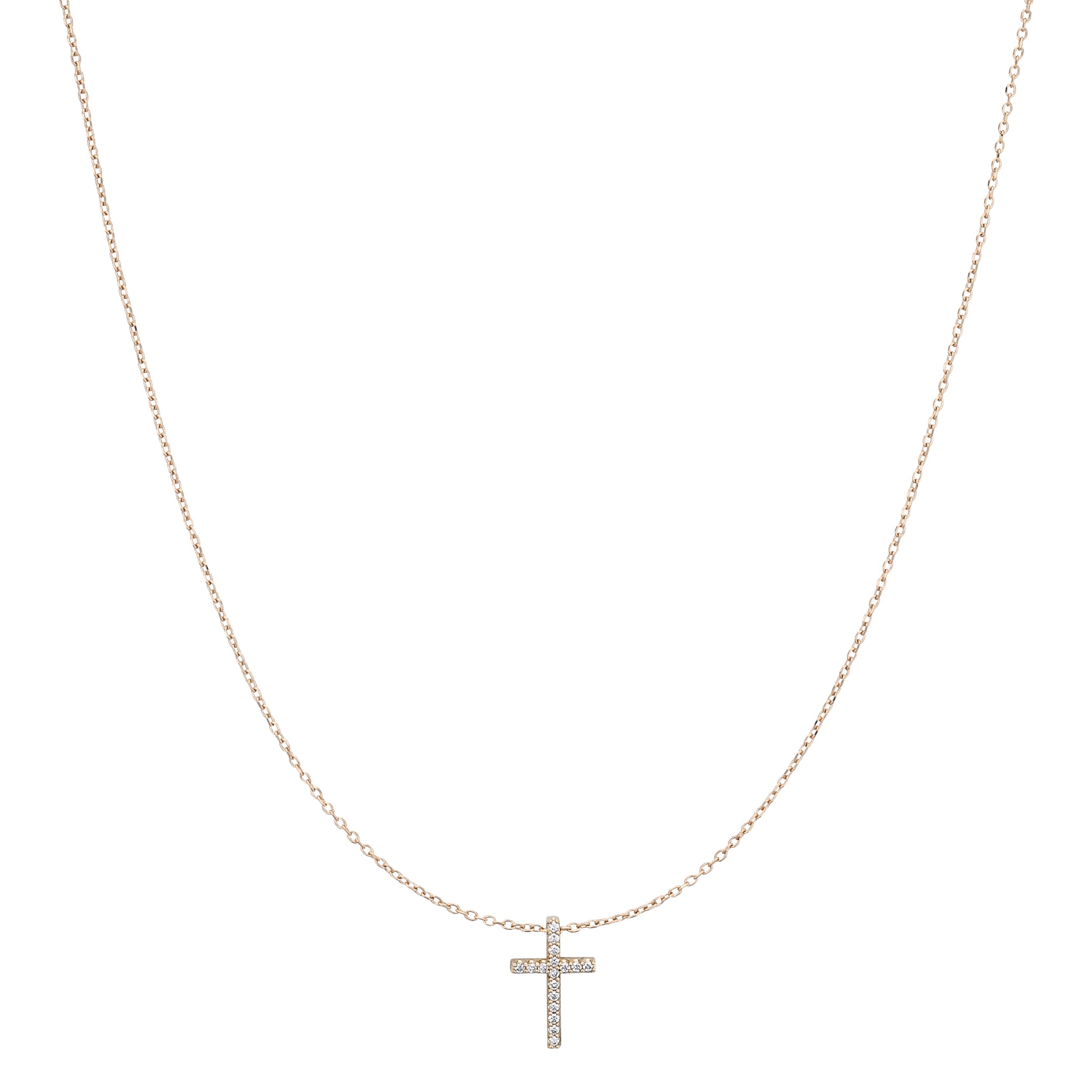 Yellow Gold Diamond Cross Pendant