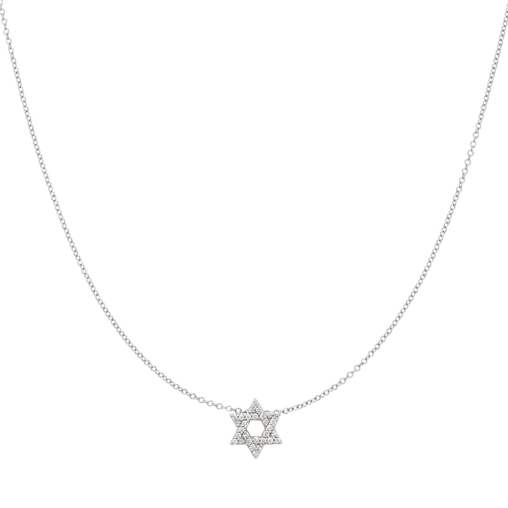 White Gold Diamond Star of David Pendant