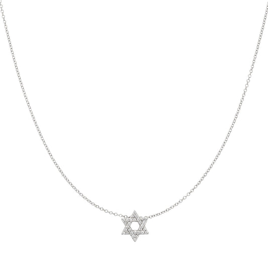 White Gold Diamond Star of David Pendant