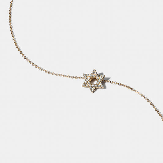 Yellow Gold Diamond Star of David Pendant