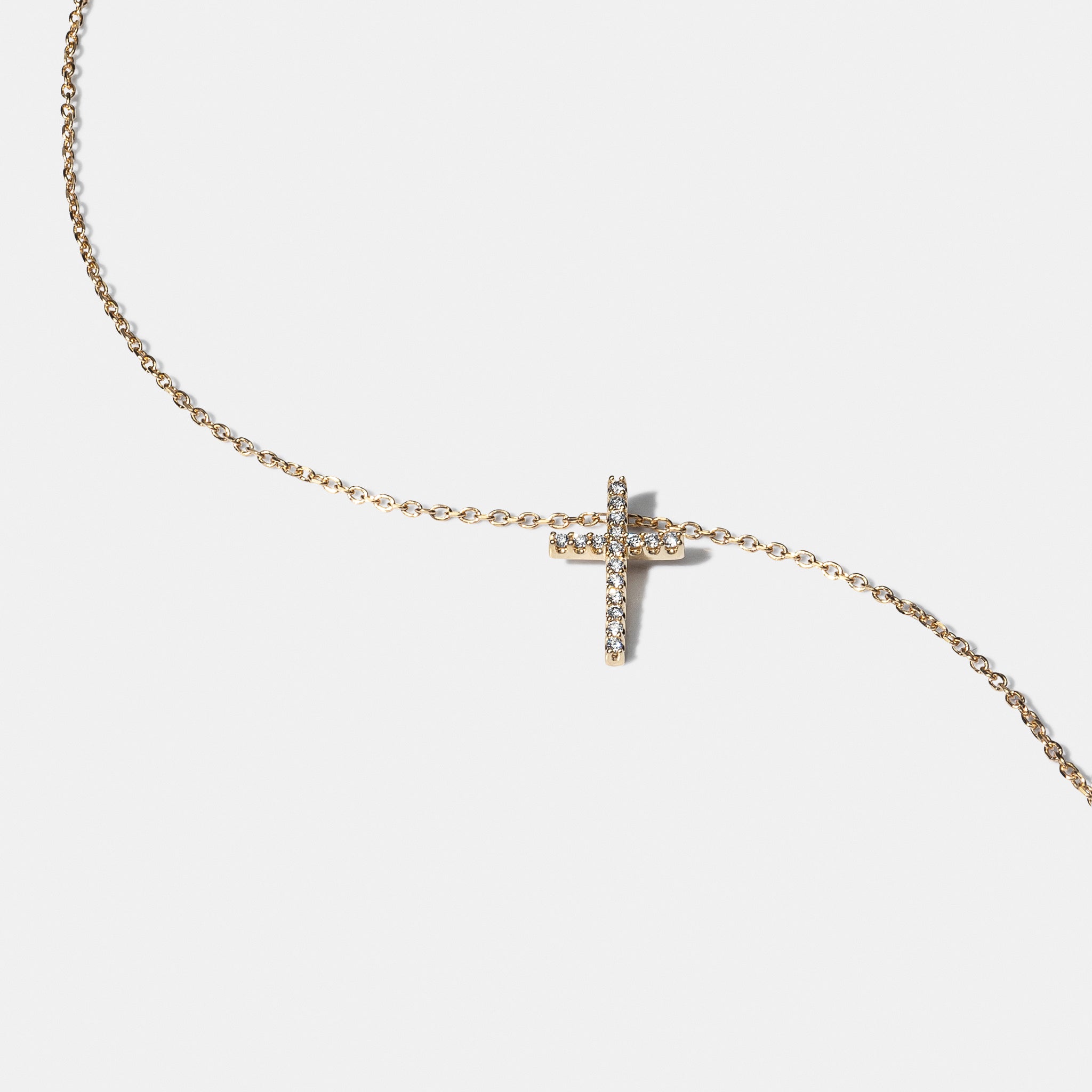 Yellow Gold Diamond Cross Pendant