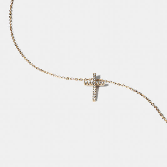 Yellow Gold Diamond Cross Pendant