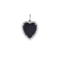 Load image into Gallery viewer, White Gold Diamond and Black Onyx Chubby Heart Charm
