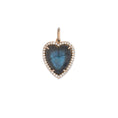 Load image into Gallery viewer, Yellow Gold Diamond and Labradorite Chubby Heart Charm
